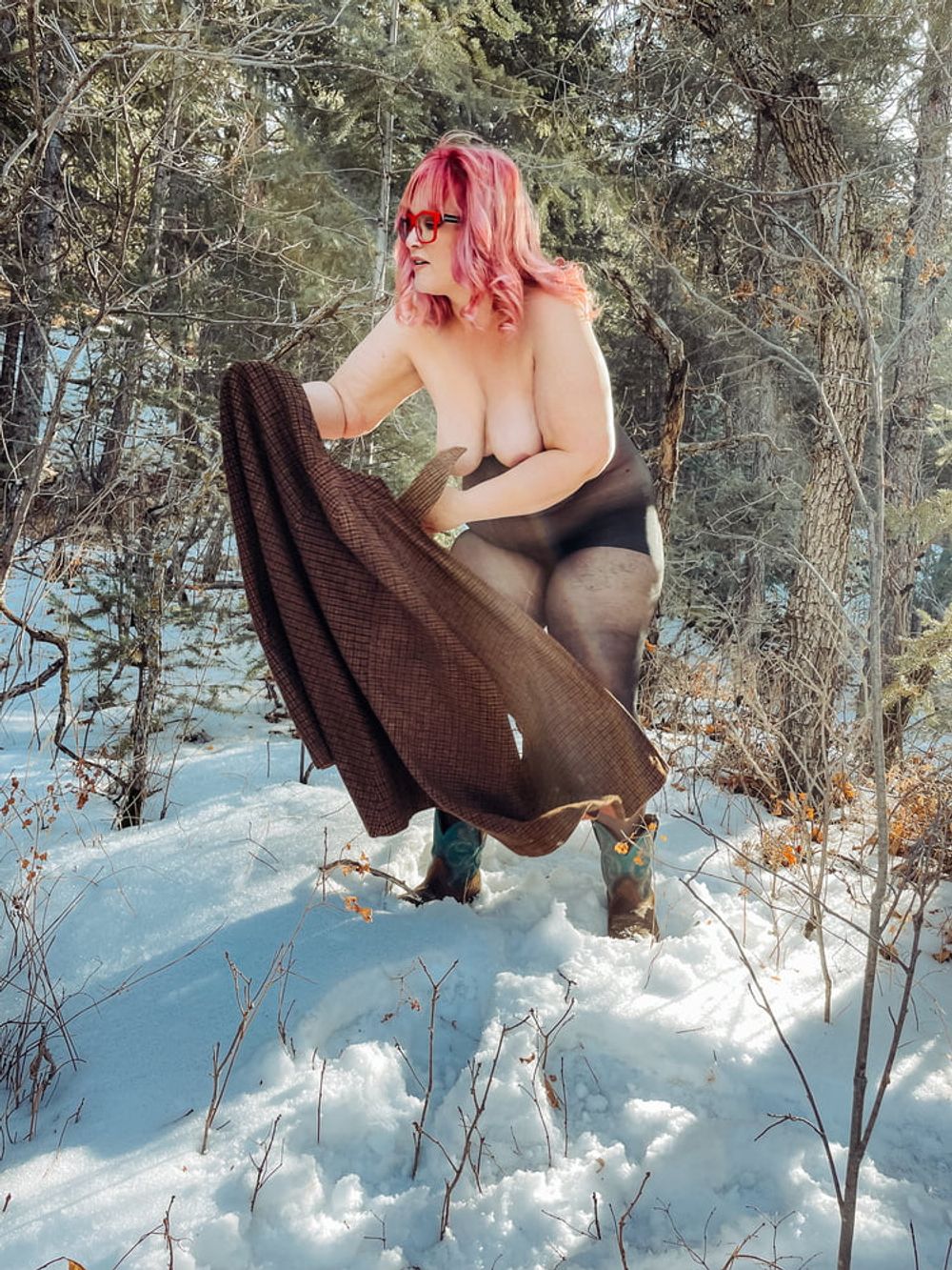 BBW Witch in the woods gets naked in Pantyhose #3