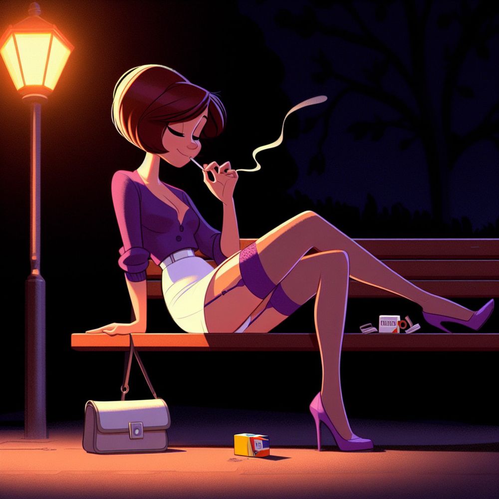 Purple Stockings Smoking. #8