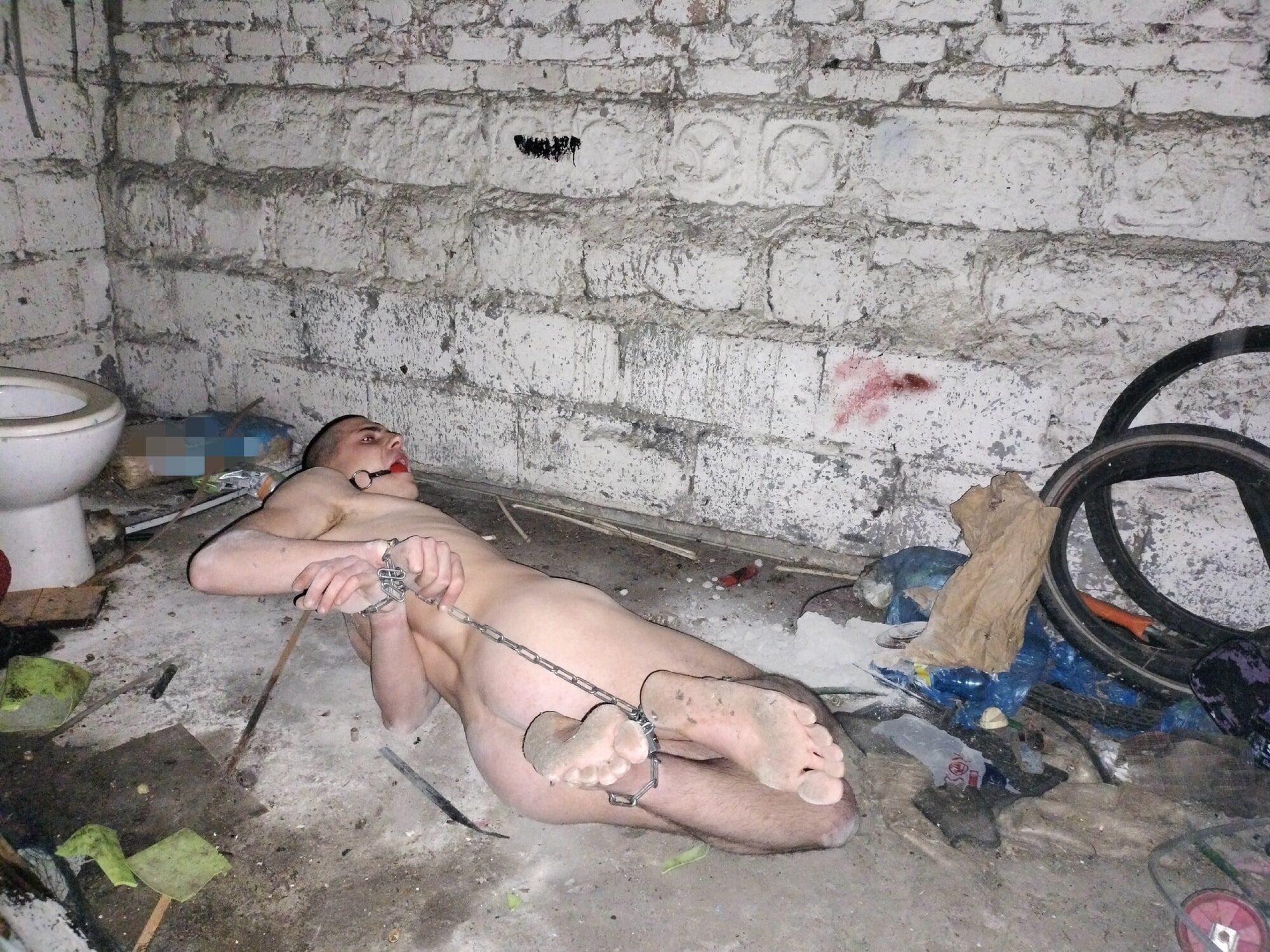 Young GAY slave in abandoned place 3 #16