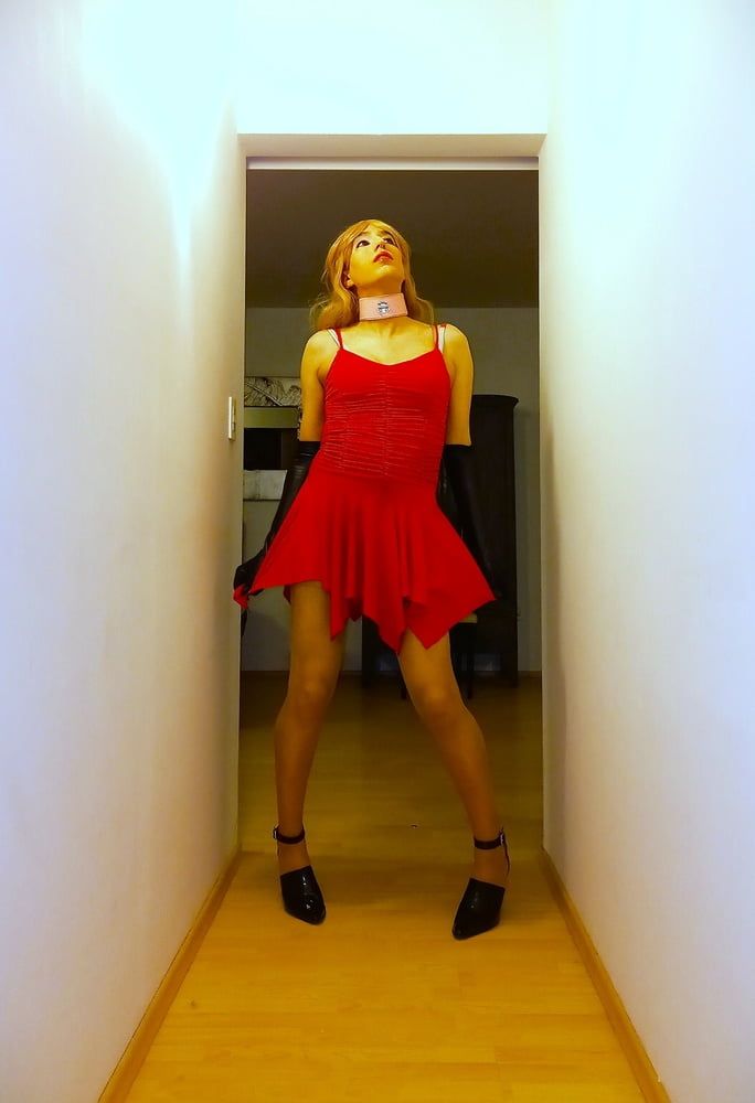 Sissy fagot in red dress #47
