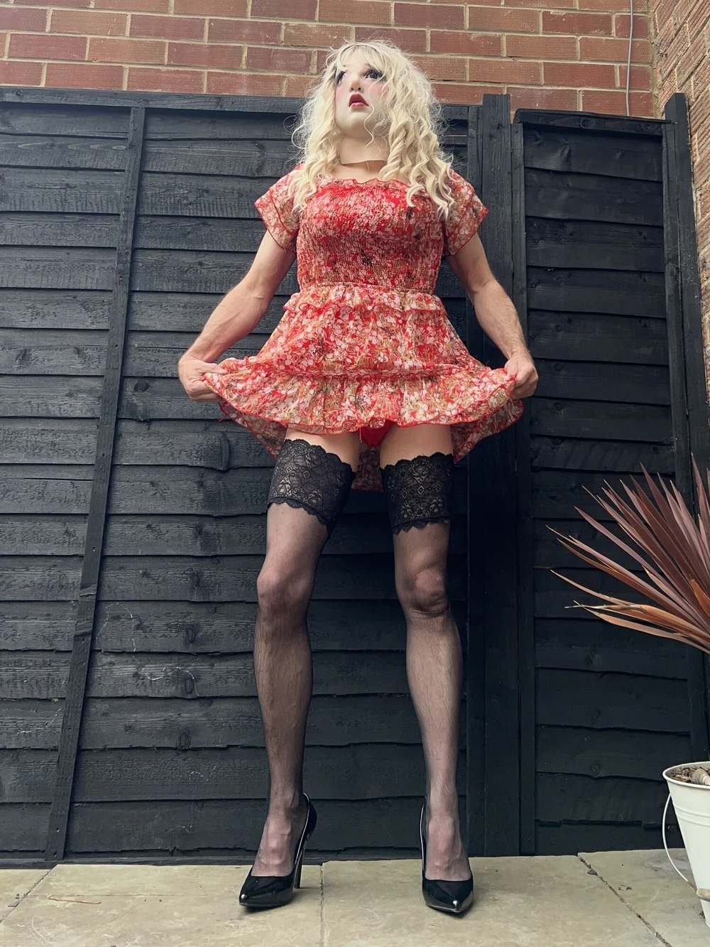 Sissy in red dress #3