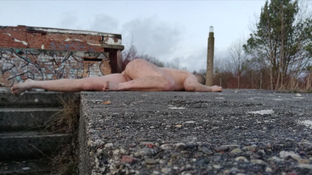 Published naked slave in public #54