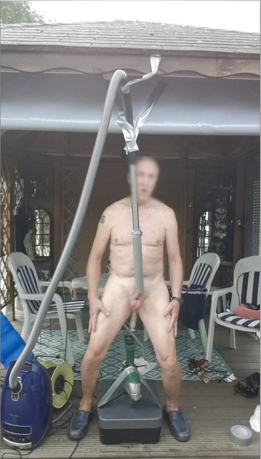 public outdoor exhibitionist vacuumcleaner sucking dildo cum #37