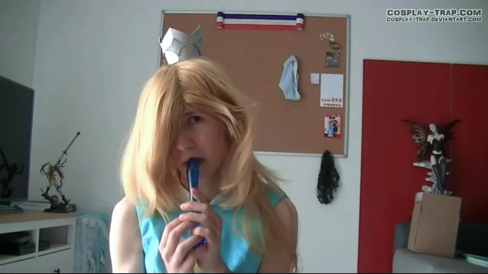 Crossdress cosplay Tennis Rosalina panties and anal show #36