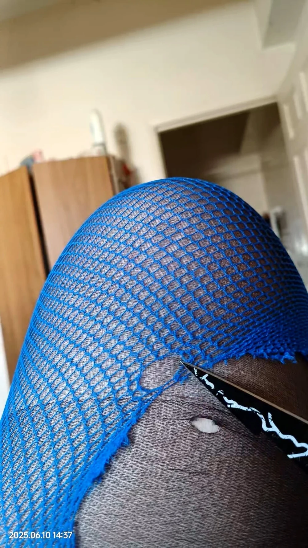 Ripped and sliced off pantyhose #3