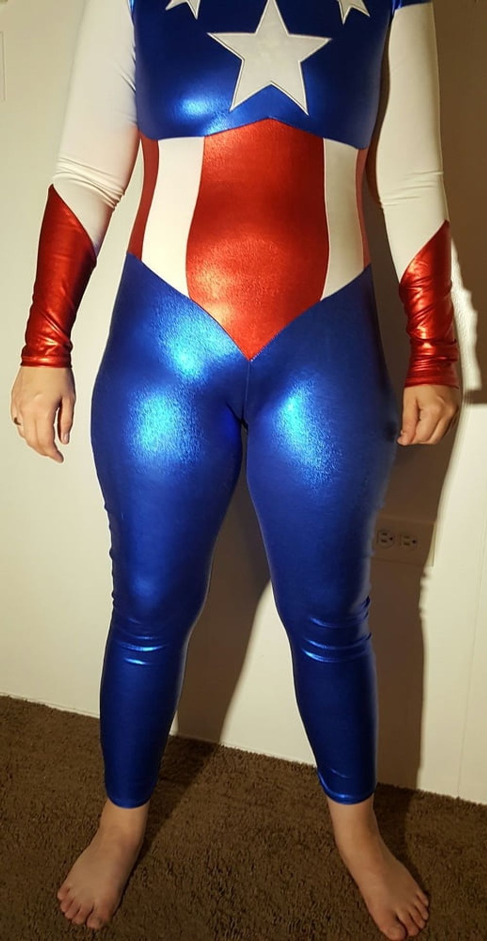 Lexi In A Shiny Spandex Superhero Costume #7