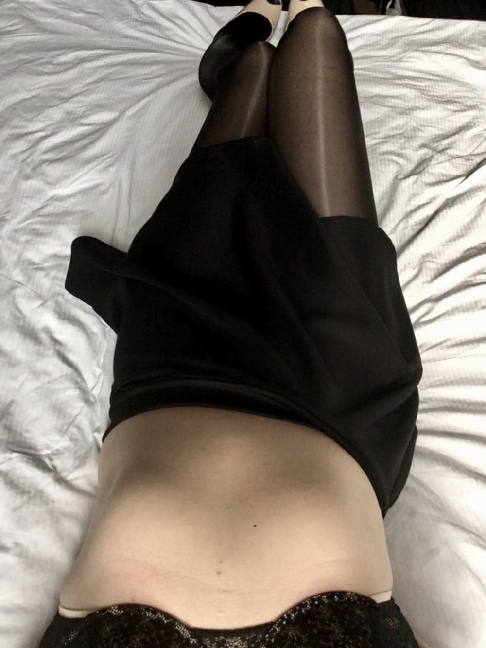 Shiny Black Pantyhose  #18