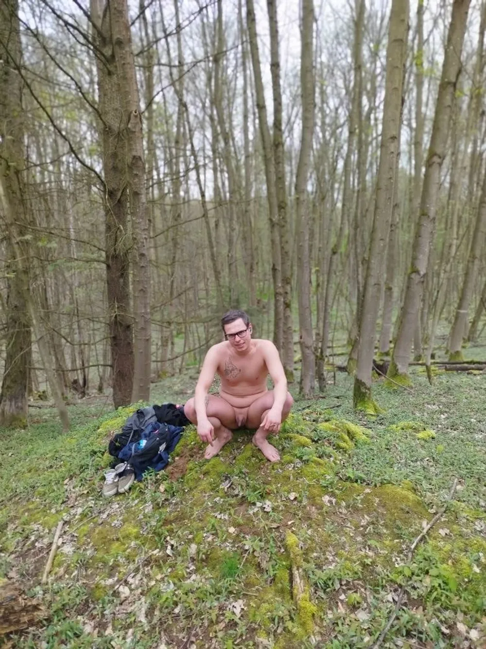 I&#039;m nude on a perch in the forest  #5