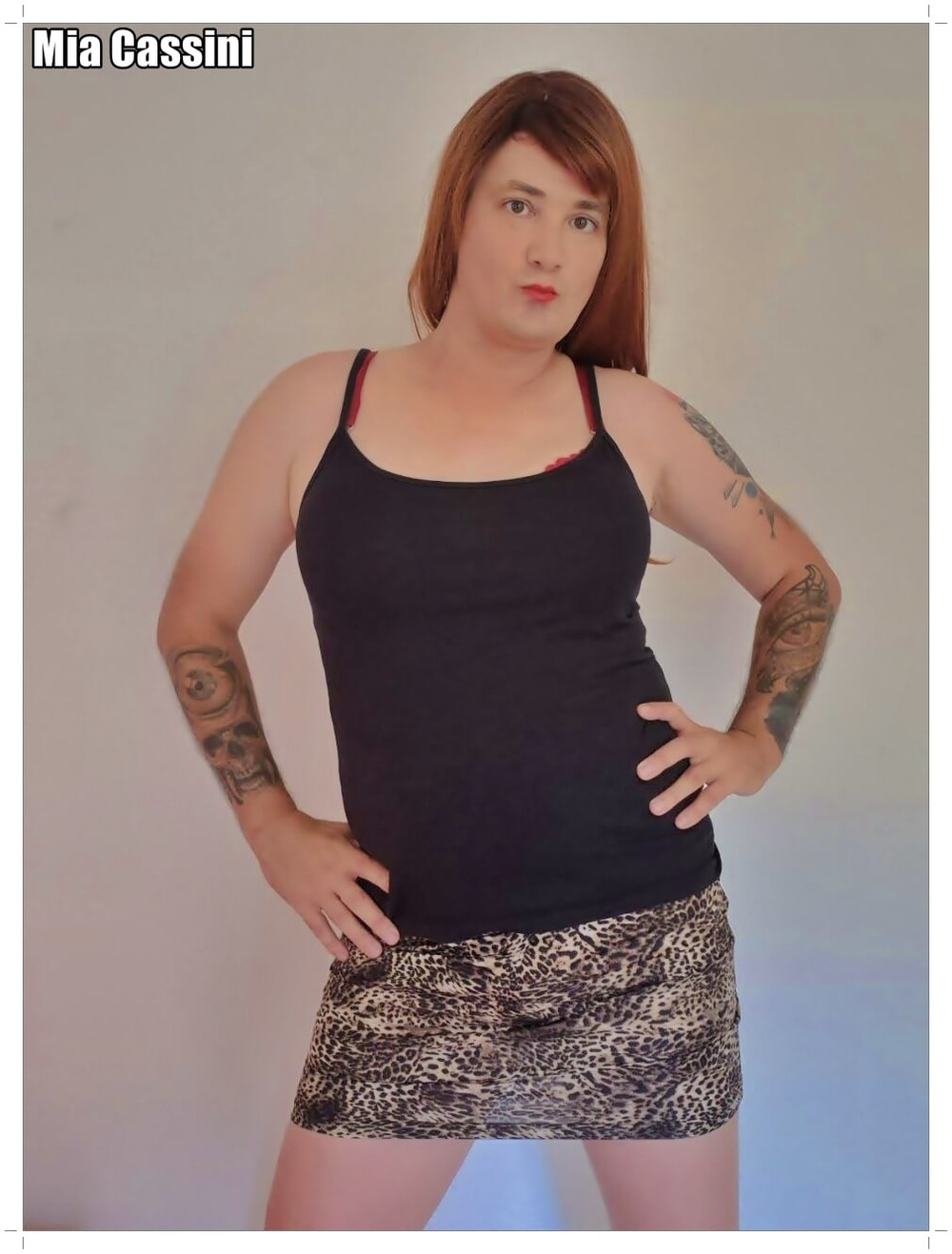 Leopard Miniskirt, different Tops #8