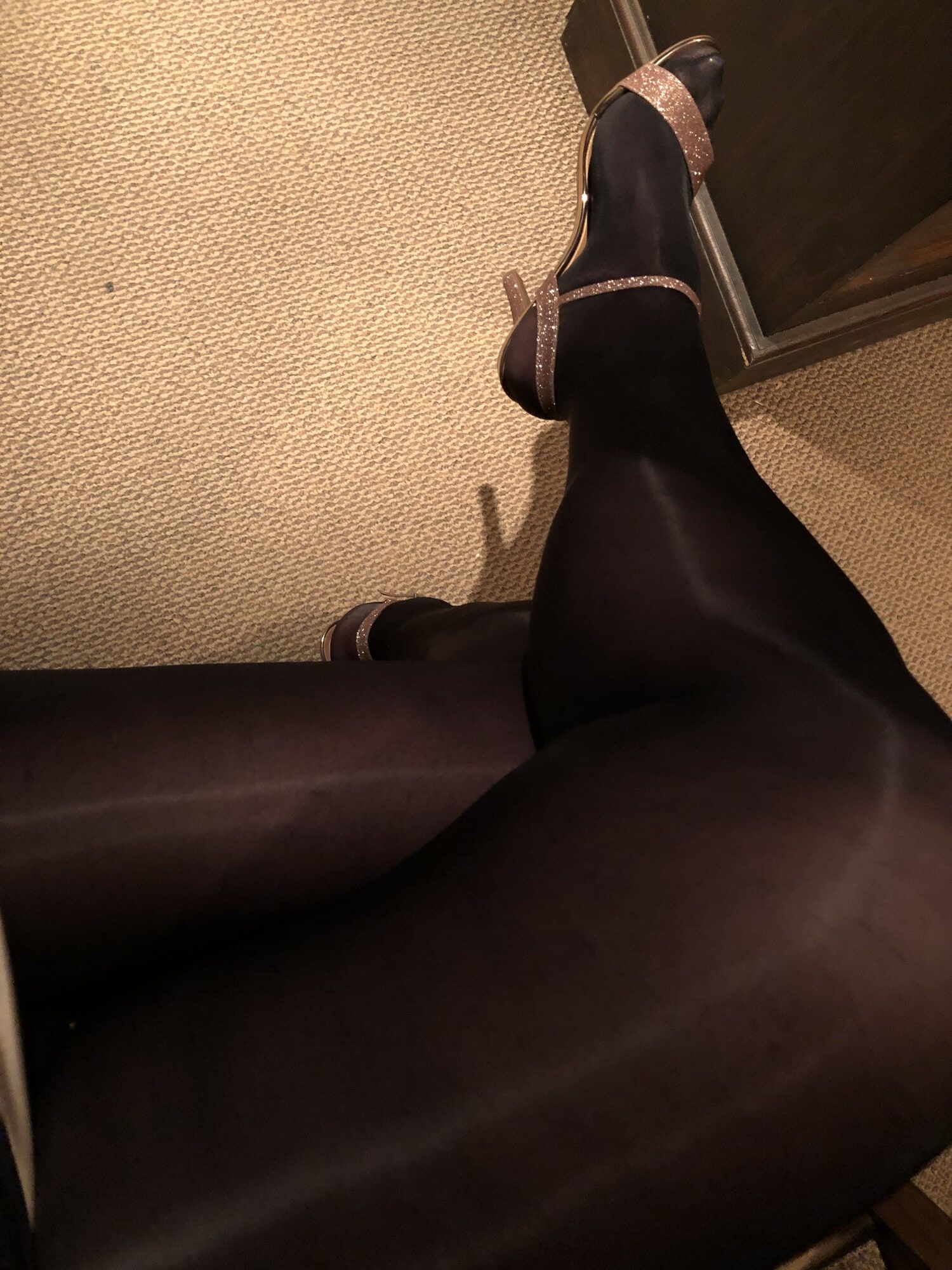 My hot legs in shiny pantyhose  #17