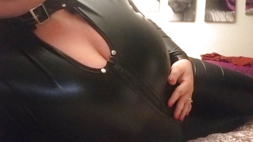 New cat suit birthday surprise for hubby - milf housewife  #24