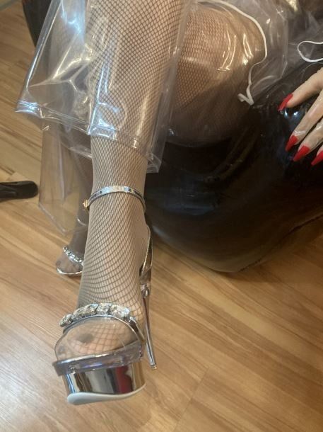 Clear High Heels and Clear PVC Fetish #13