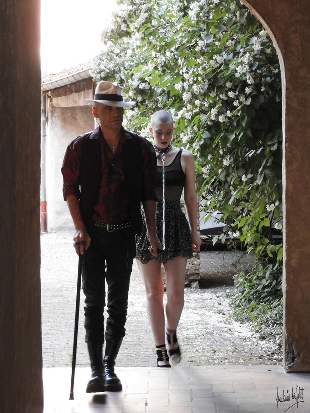  Bdsm couple walking in town #15