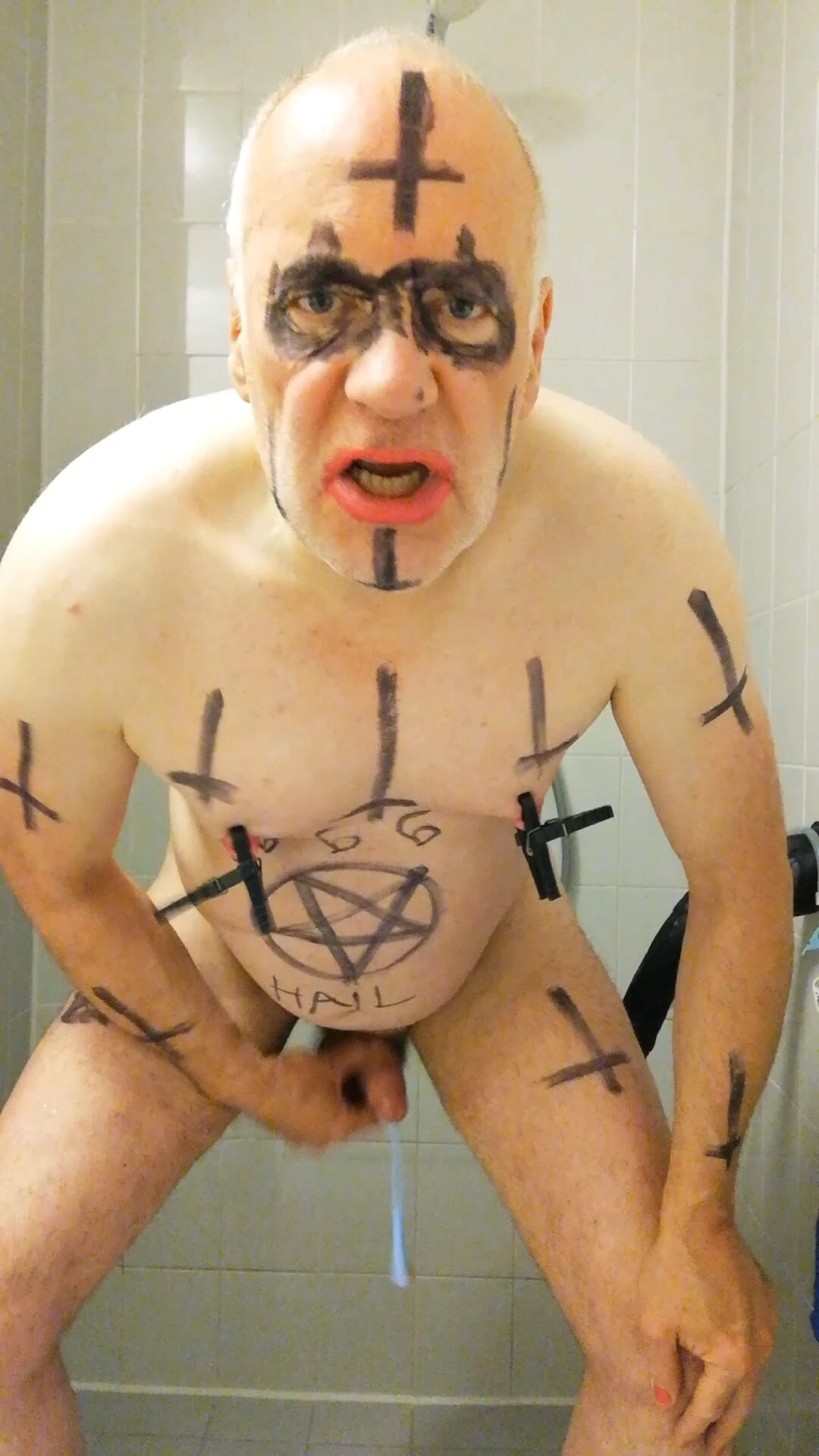 Satan slave takes a delicious urine enema
