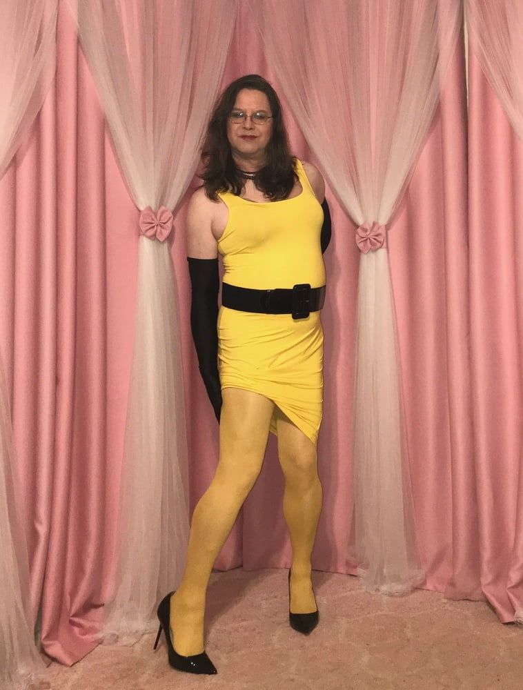 Joanie - Yellow Pencil Dress #25
