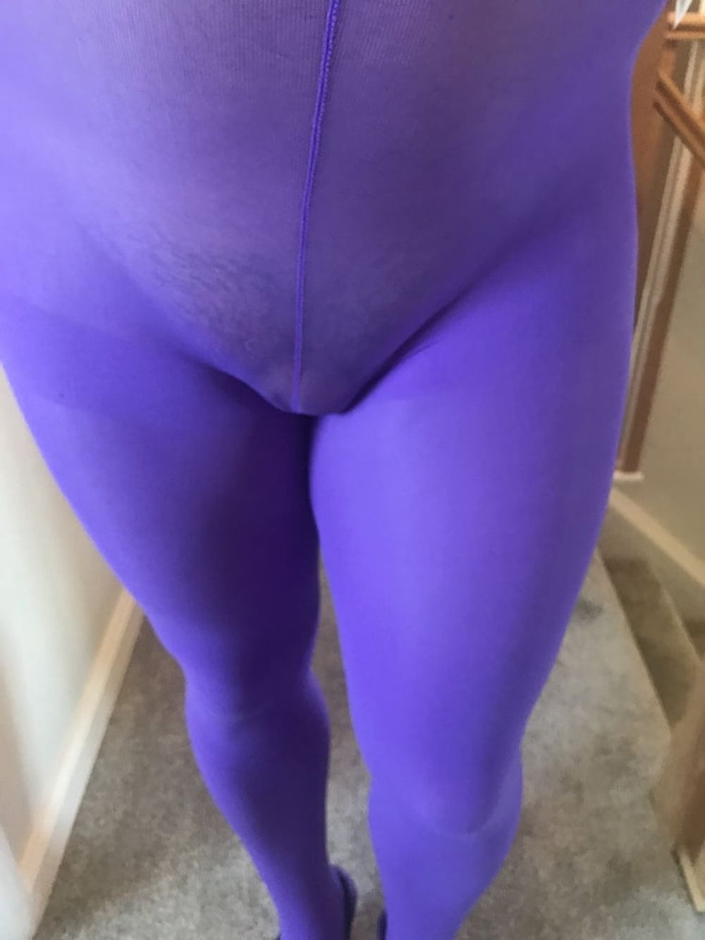 Wearing Purple tights pantyhose #28