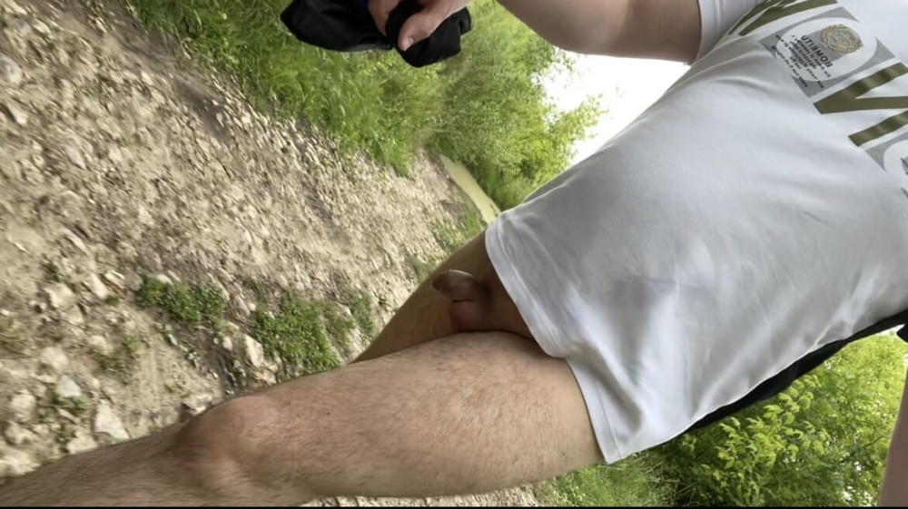 A photo of a naked walk in the summer forest #4