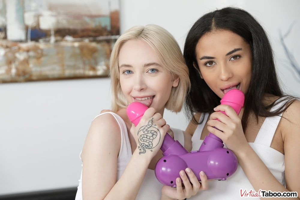 Cute girls Mia Delphy and Tasha Lustn sharing big cock #34