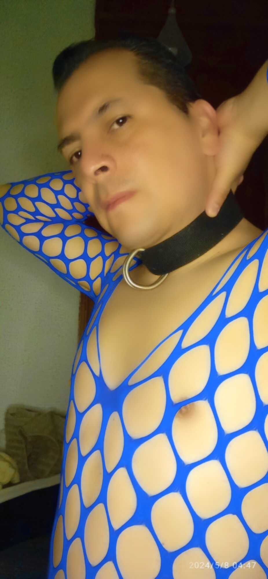 My new blue fishnet lingerie  #4