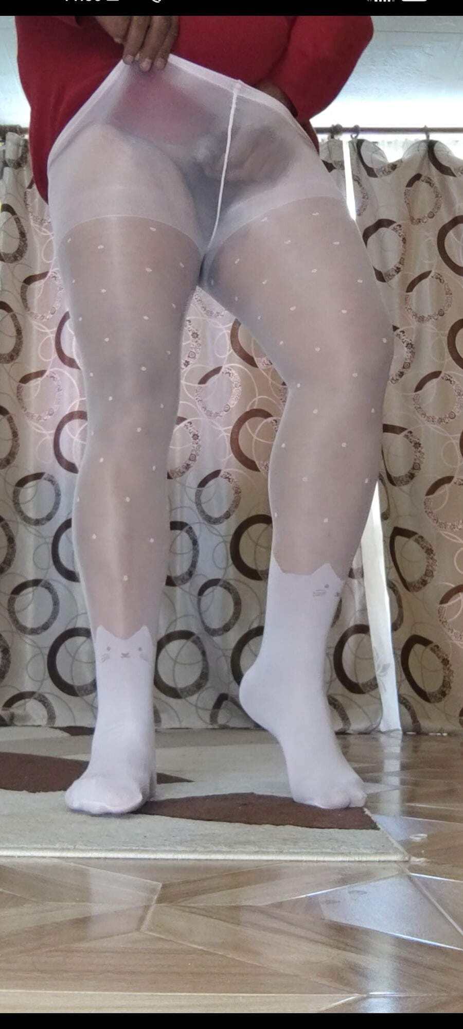 White pantyhose for teen #20