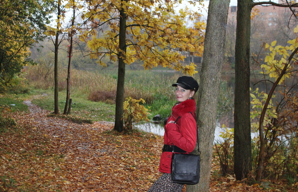 red jacket and yellow leaves #33