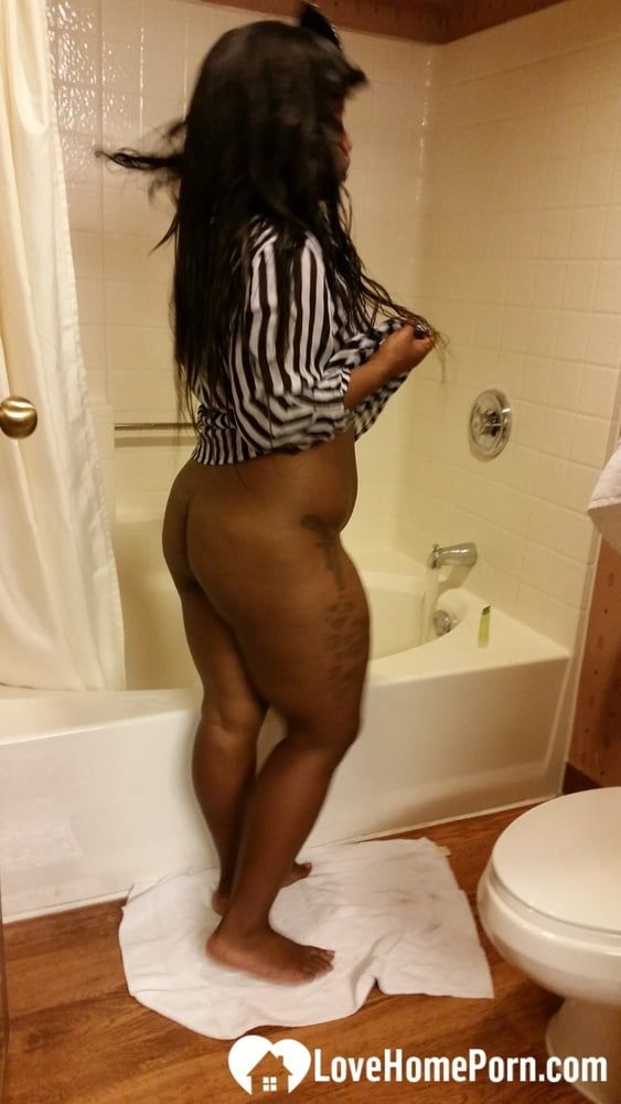 Black honey gets recorded as she showers #33