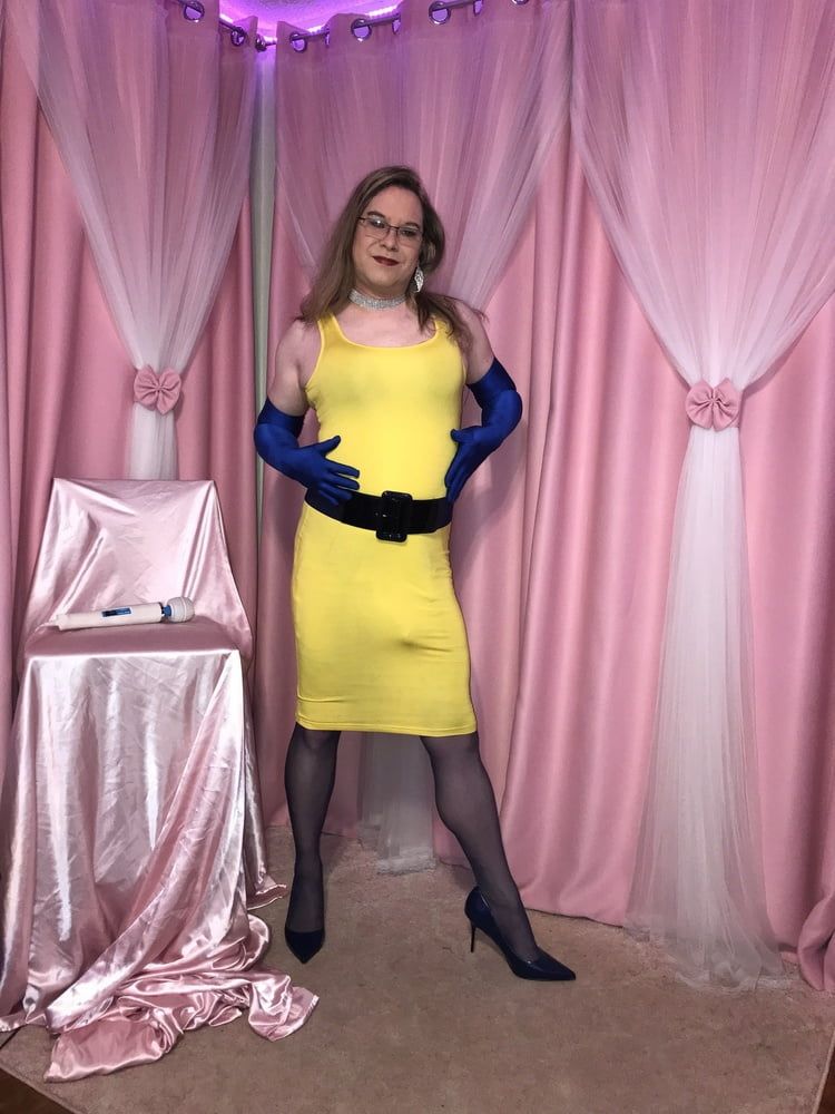 Joanie - Yellow Pencil Dress 2 #26