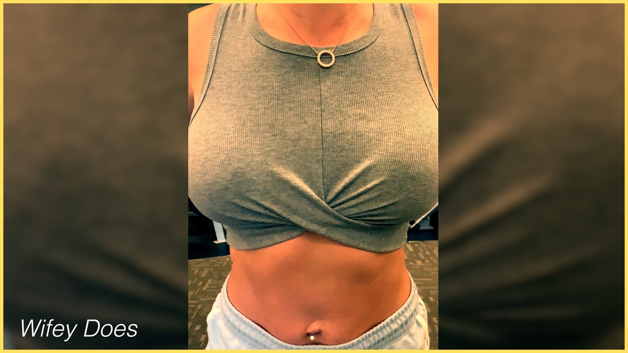Wifey hits the gym braless workout #6