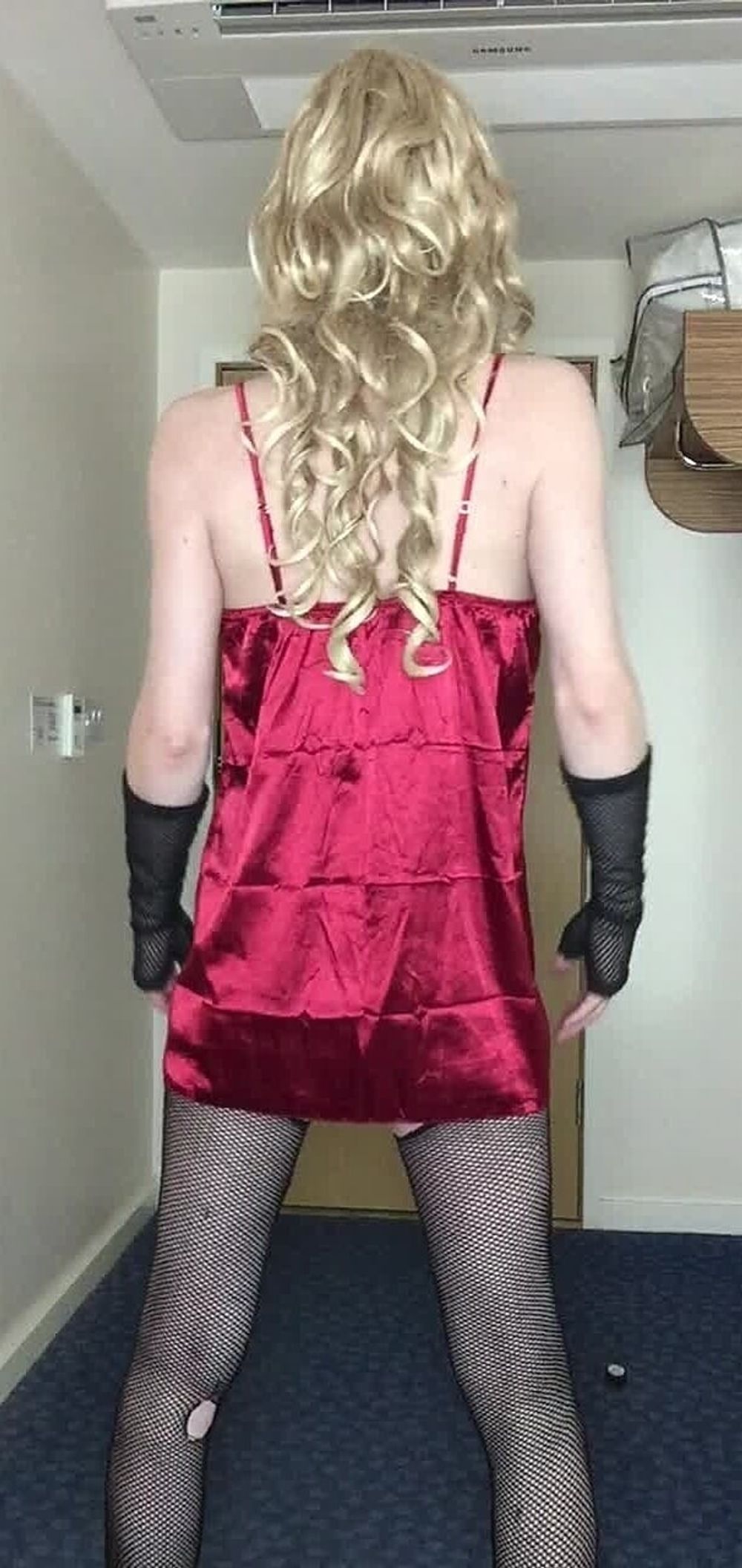 Skanky sissy in red dress #51