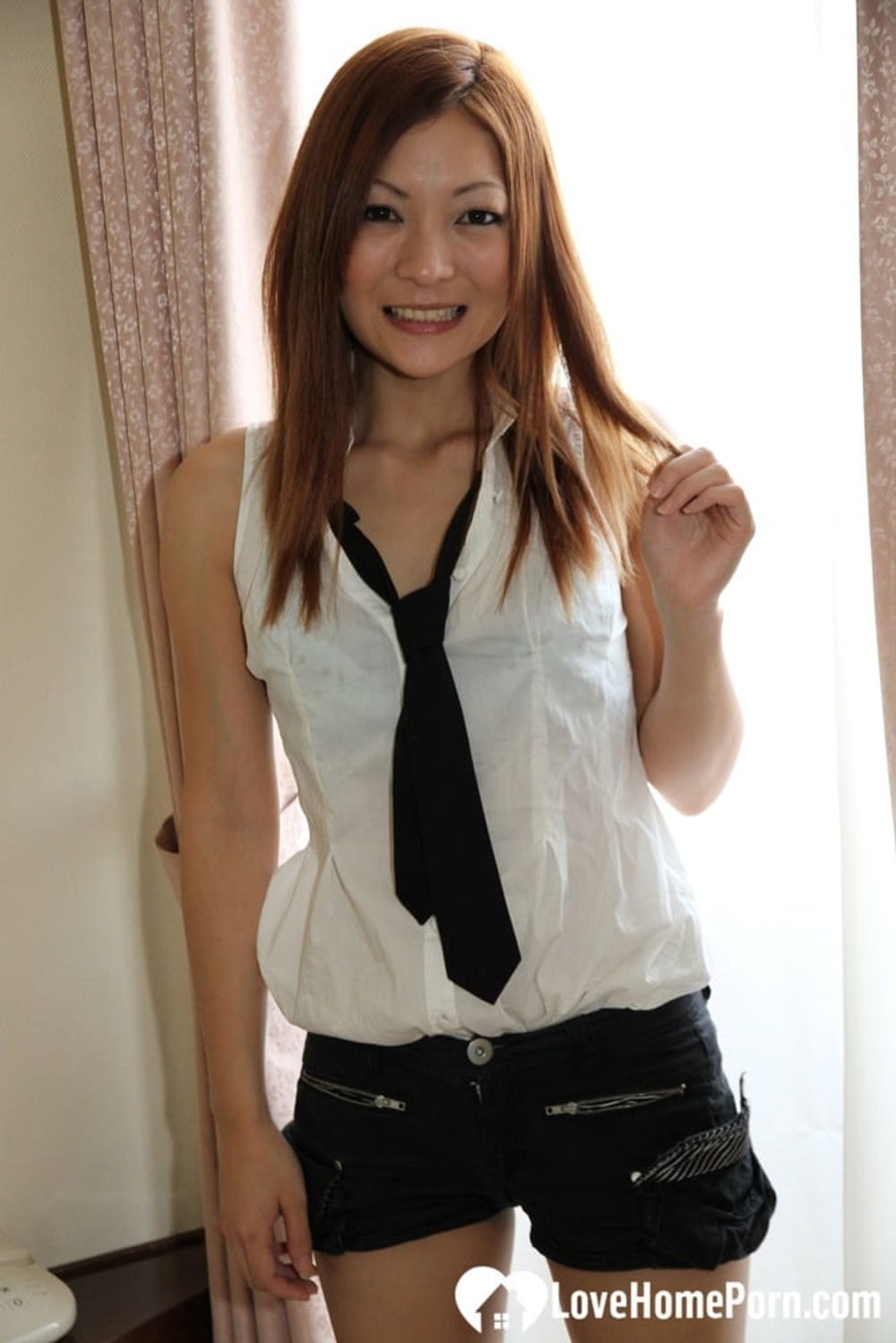 Hot Asian schoolgirl reveals her love tunnel #52