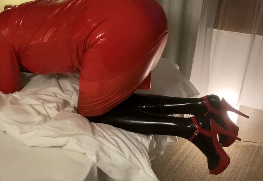 Black and Red Latex Fetish Couple #16