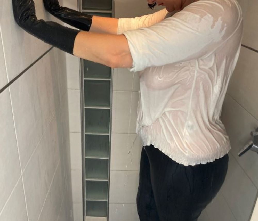 Leggings, Boots and Masturbation in Shower #6