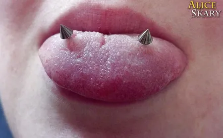 tongue fetish oral piercings        
