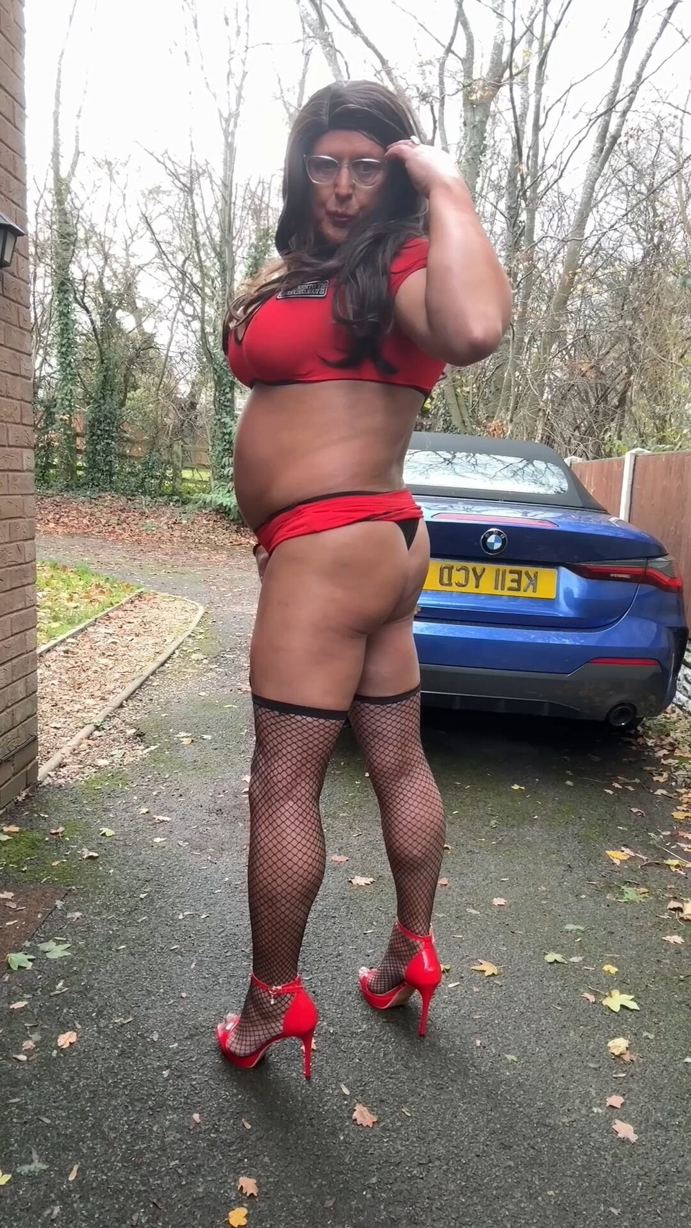 Sexy Crossdresser kellycd2022 in fishnet stockings and heels #39