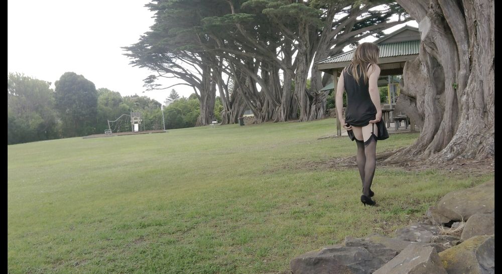 Crossdress Roadtrip- Walk in the Park - Black Dress #23