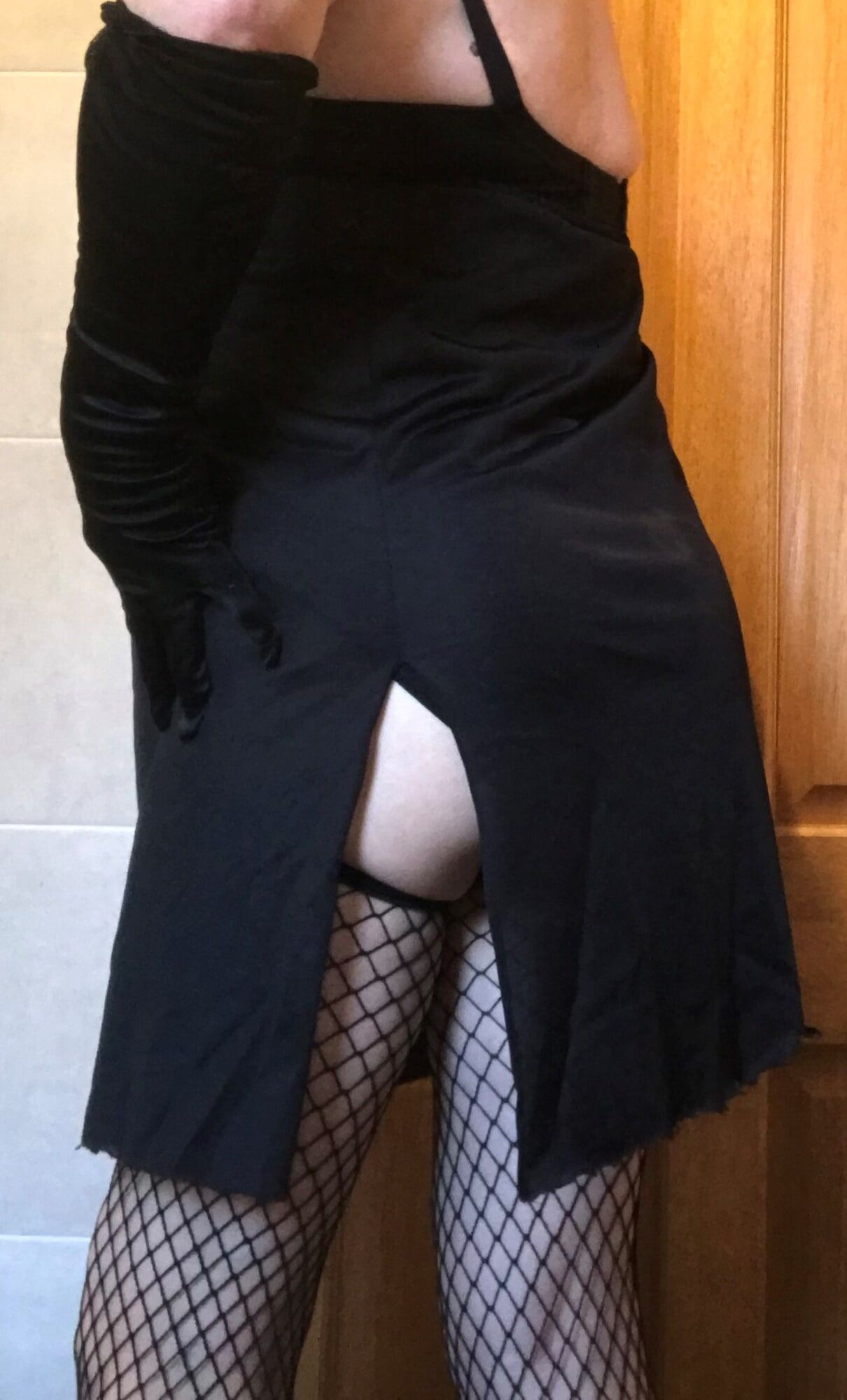 horny slut in fishnet stockings