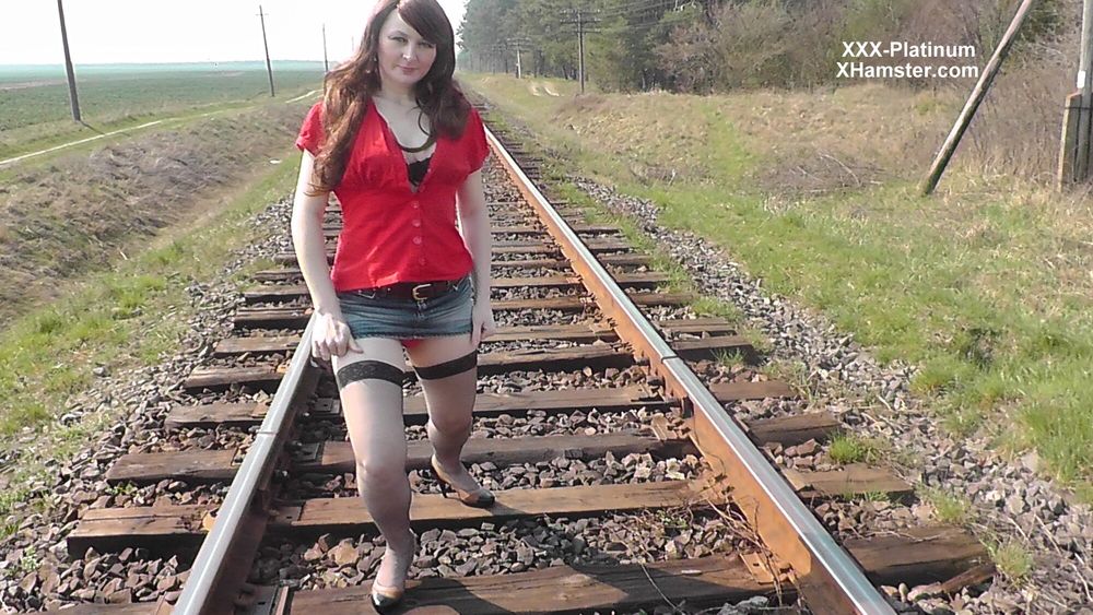 Sexy Platinum and Railway. Fetish. No panties under skirt #12