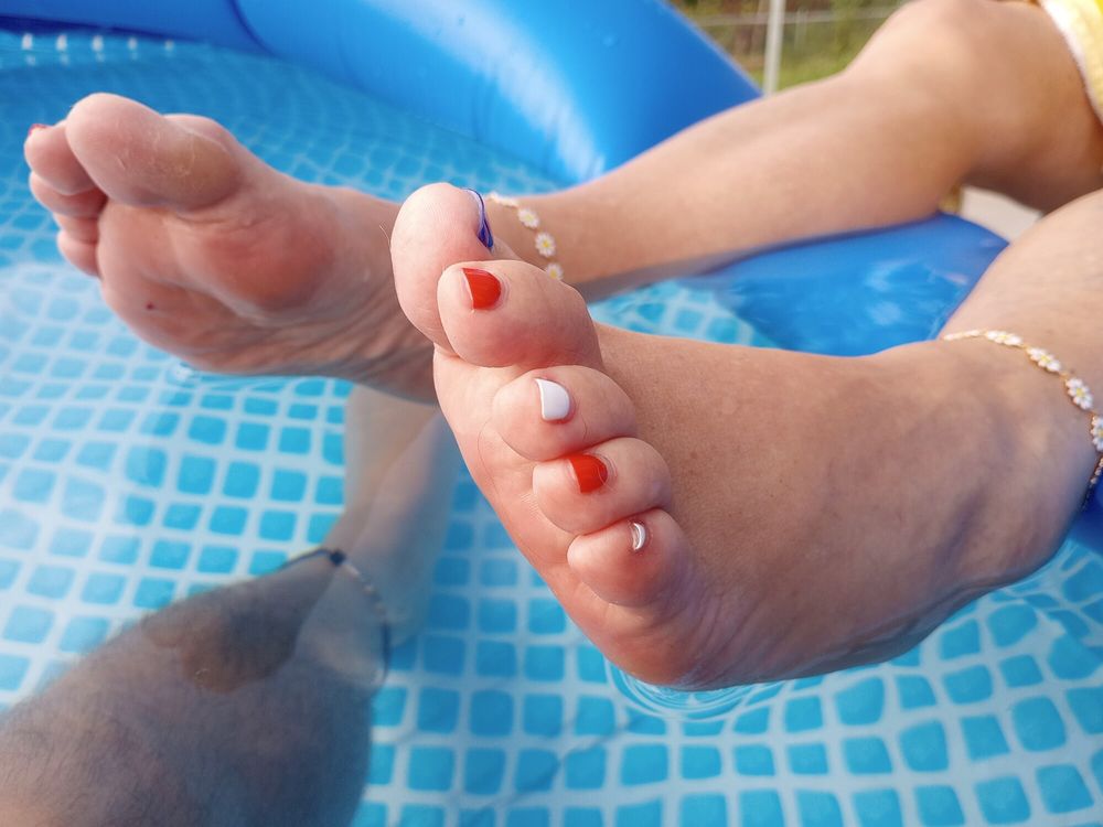 Lazy feet in the pool #12