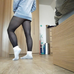 Wearing my black pantyhose again