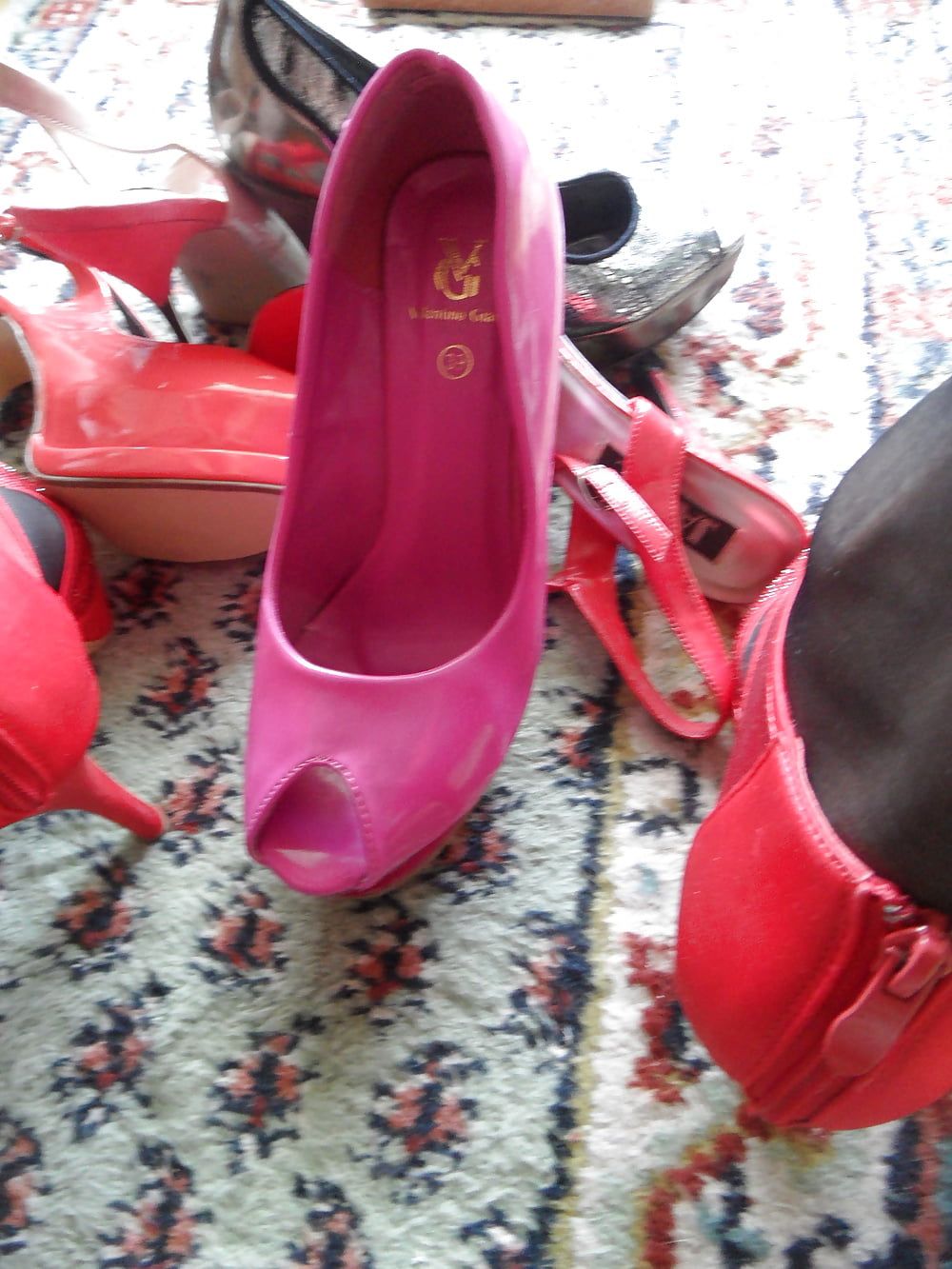 my wifes pink heels #7