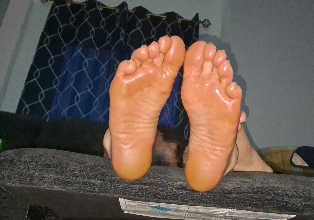 rub you hard dick all over our oiled soft soles #5