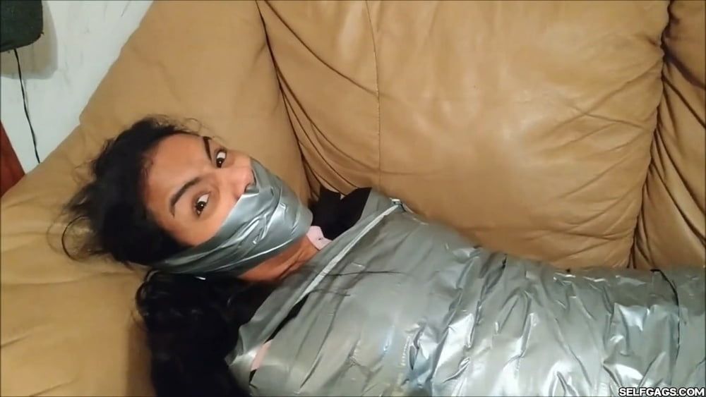 Gagged Girl Duct Tape Wrapped Up Tight - Selfgags #25
