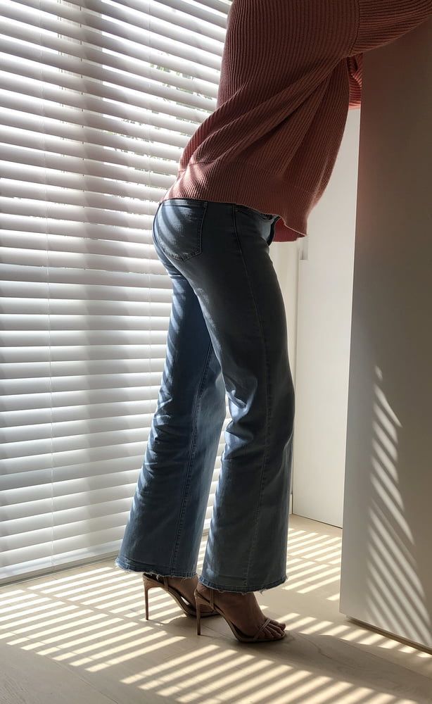 Exposed thong in jeans & stiletto's #5