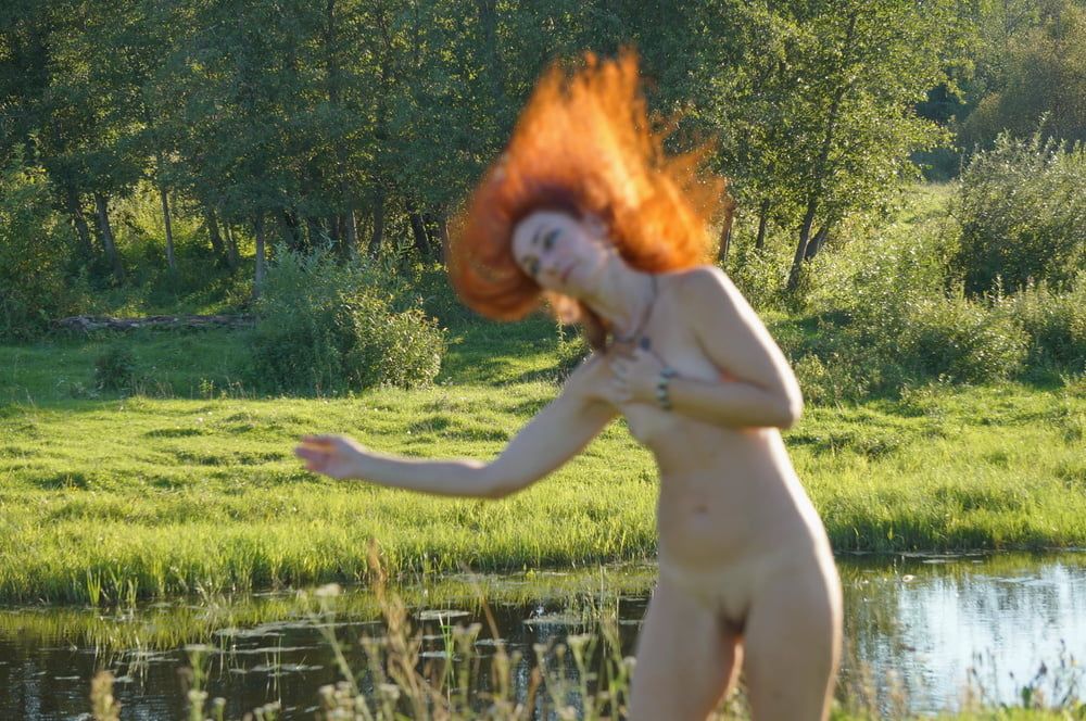 Flame Hair naked upon river #6