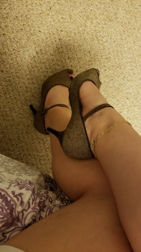 Playing in my shoe closet pretty feet heels flats milf  wife #52