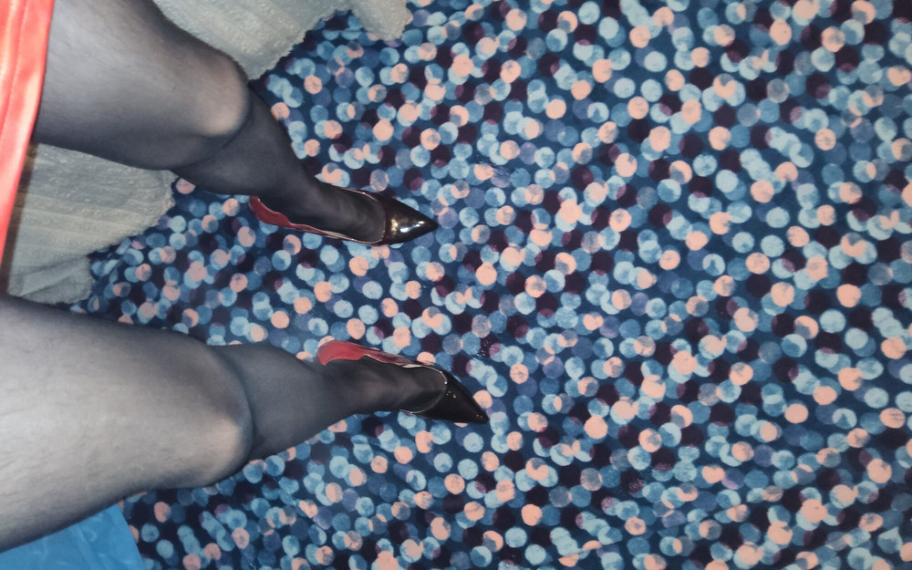 Teasing in My Black Pantyhose #10