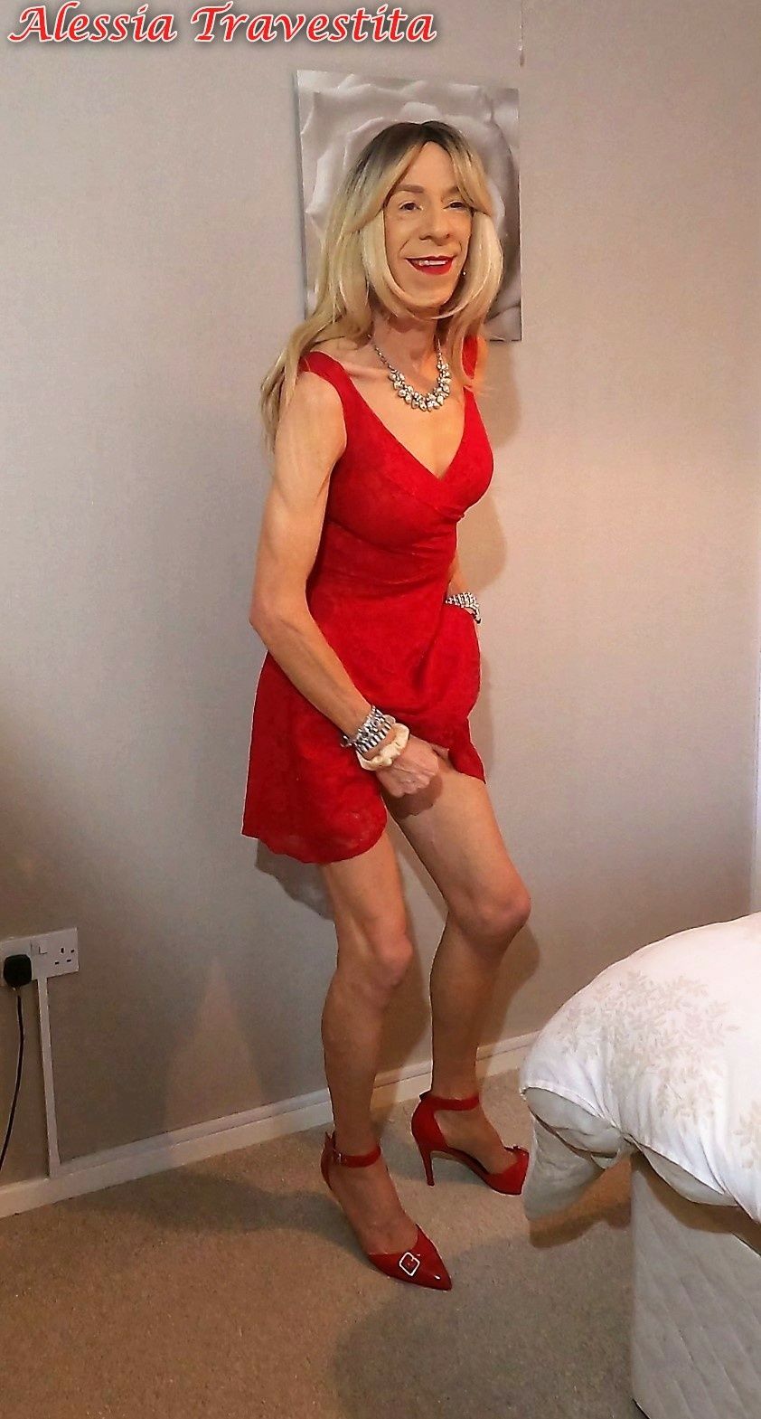 65 Alessia Travestita in Flirty Red Dress #3