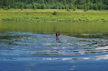 nude playing in volga river         