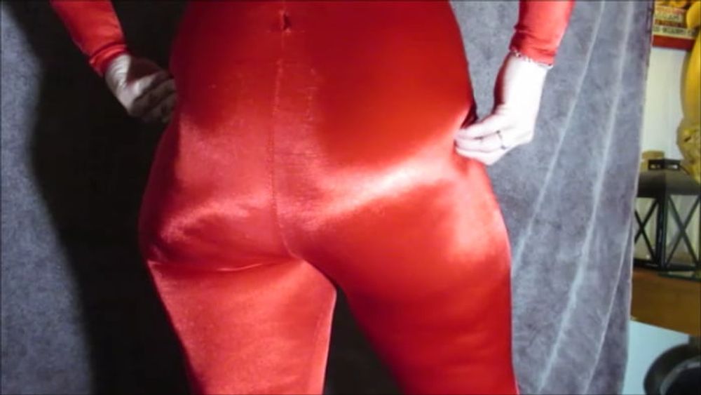 PAWG WIfe in Shiny Spandex Catsuit Bodysuit Unitard #4