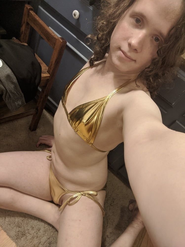 Gold Bikini and Shorts #8